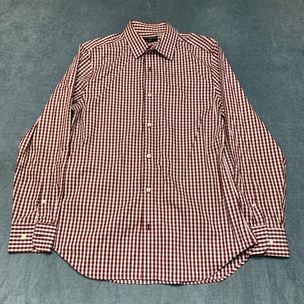 Banana Republic Dress Shirt Mens M 15/15.5 Multicolor Plaid Slim Fit Non Iron
